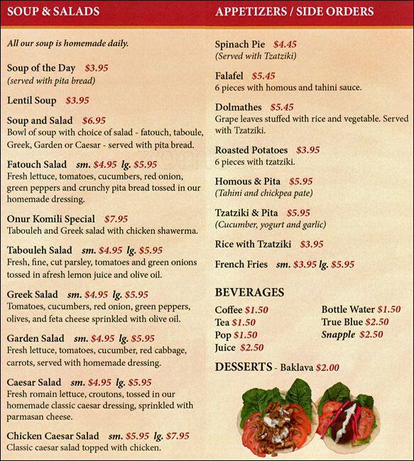 Pita Wrap Cafe Menu, Menu for Pita Wrap Cafe, Downtown, Vancouver