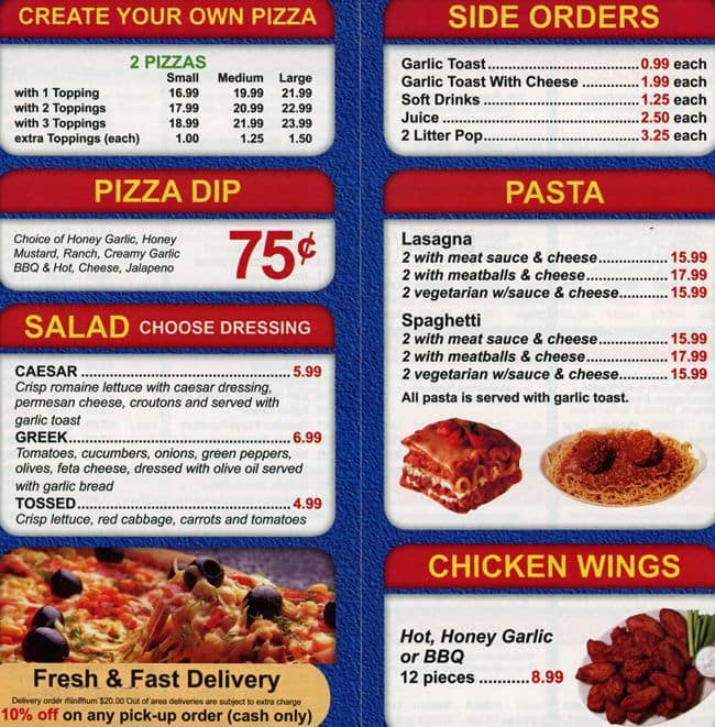 Pizza Factory Menu, Menu for Pizza Factory, Maple Ridge, Metro