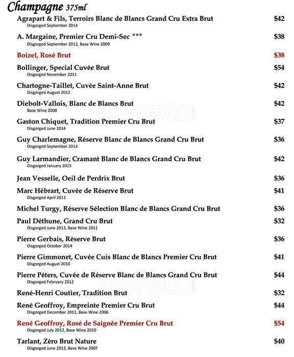 Bar Vivant меню