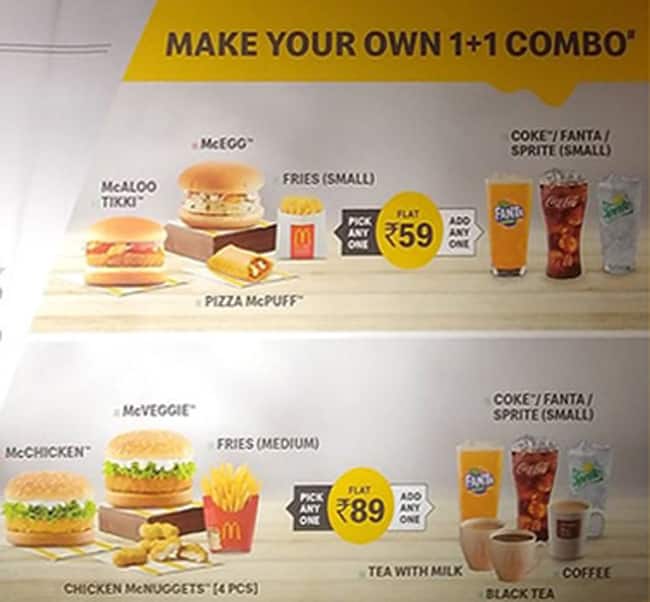 McDonald's menu