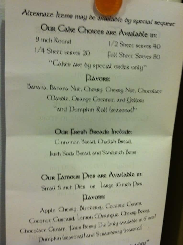 Great Temptations menu