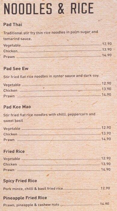 Menu at Issan Thai Street Food, Footscray, 10 Droop St
