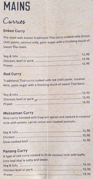 Menu at Issan Thai Street Food, Footscray, 10 Droop St