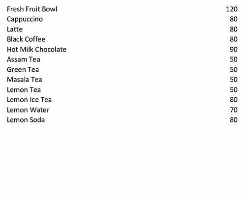 New Y Not Juice menu