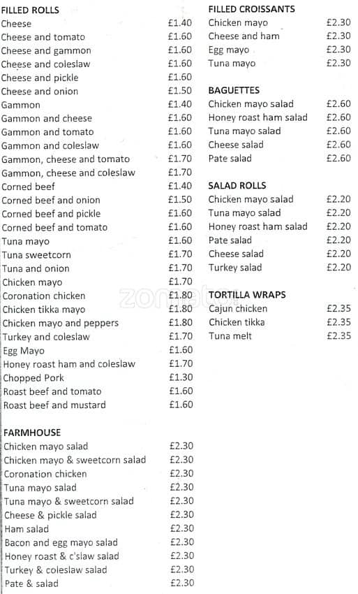 Charlie Browns Menu, Menu for Charlie Browns, City Centre, Glasgow