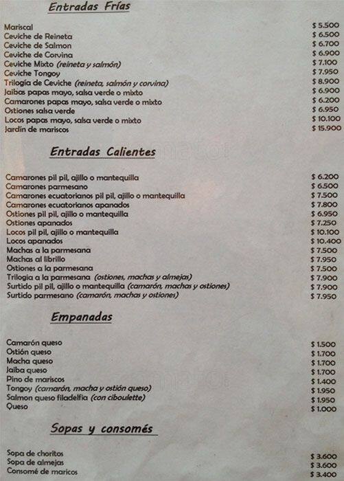 Entre Tongoy y La Florida Menu - Zomato Chile