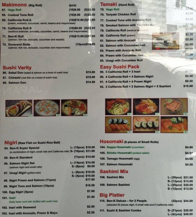 Sushi House BenK Menü, Sushi House BenK, Hawthorn, Melbourne için