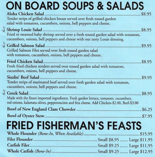 Menu at AmberJack Seafood & Steaks Restaurant, Gastonia