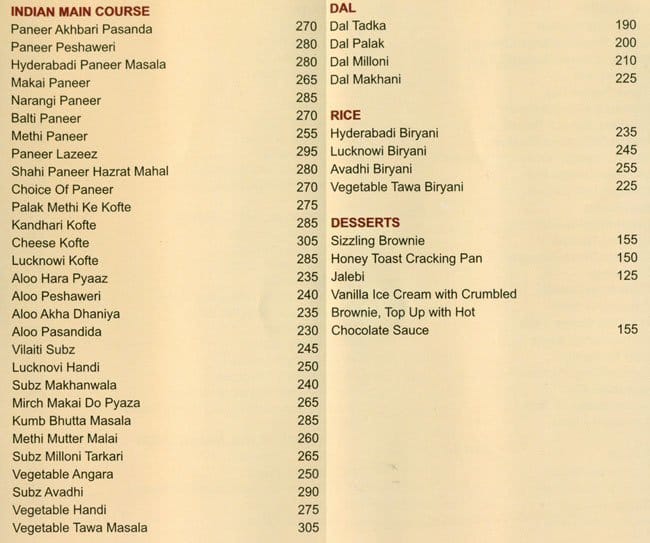 Menu at Plated, Ahmedabad, Sindhu Bhavan Road