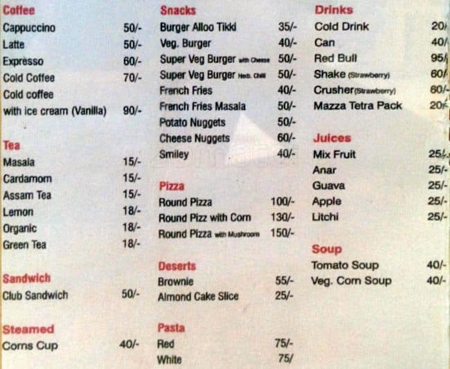 Menu at Brew N Bites, Amritsar