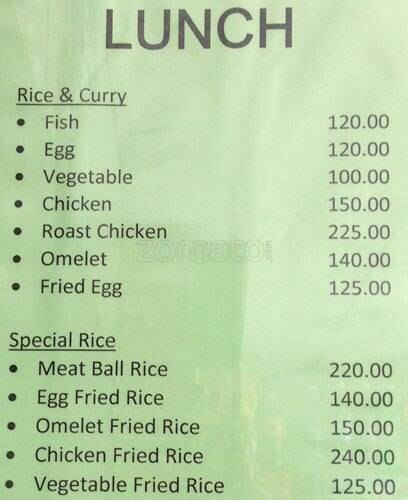 Beaumound Hotel menu