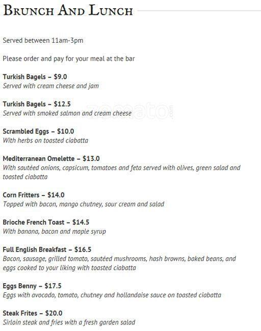 Speakers Corner Menu, Menu for Speakers Corner, Browns Bay, Auckland