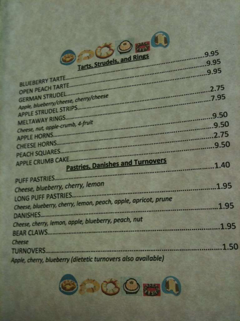 Carta de Varrelmann's Bake Shop
