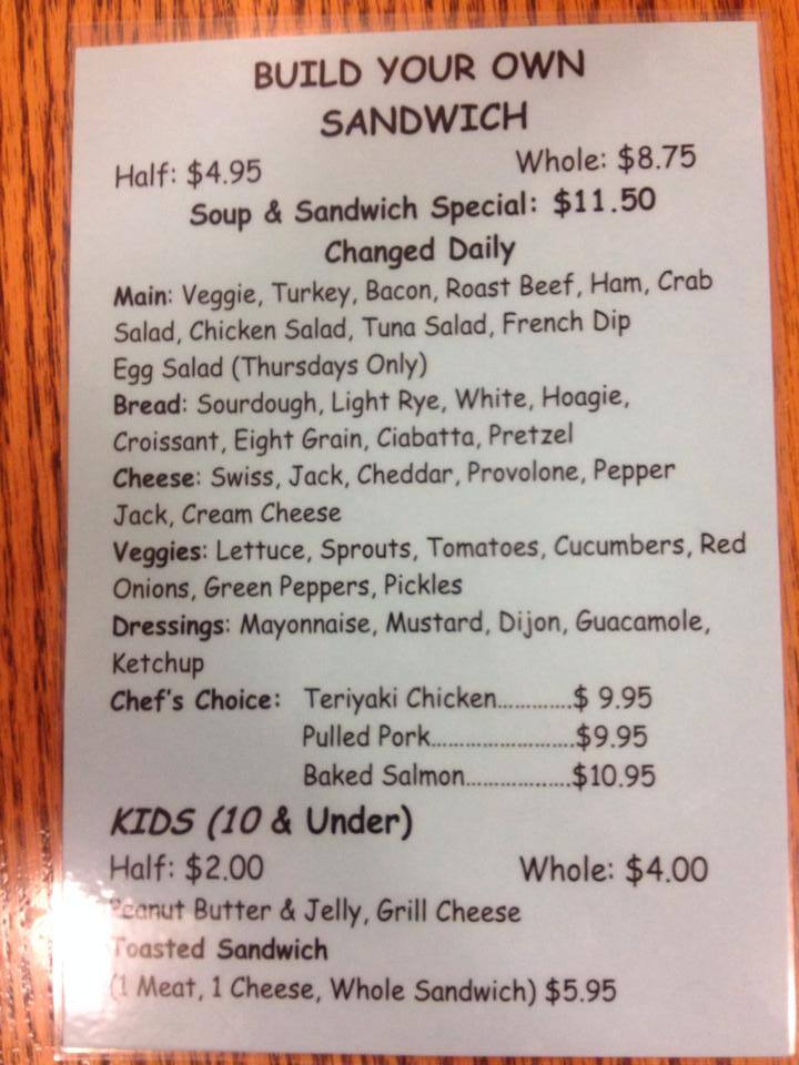 Menu at Chowder House restaurant, Fairbanks