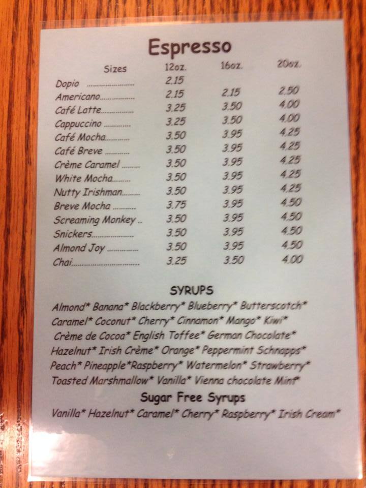 Menu at Chowder House restaurant, Fairbanks