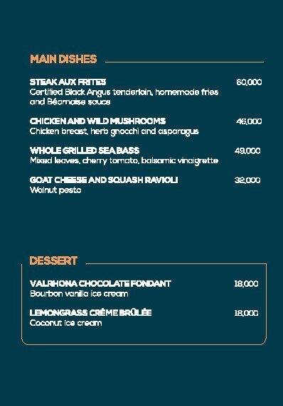 Bar ThreeSixty menu