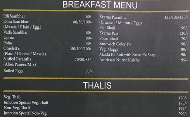 Menu At The Dhaba Junction, New Delhi, 14 A/22 Ground Floor