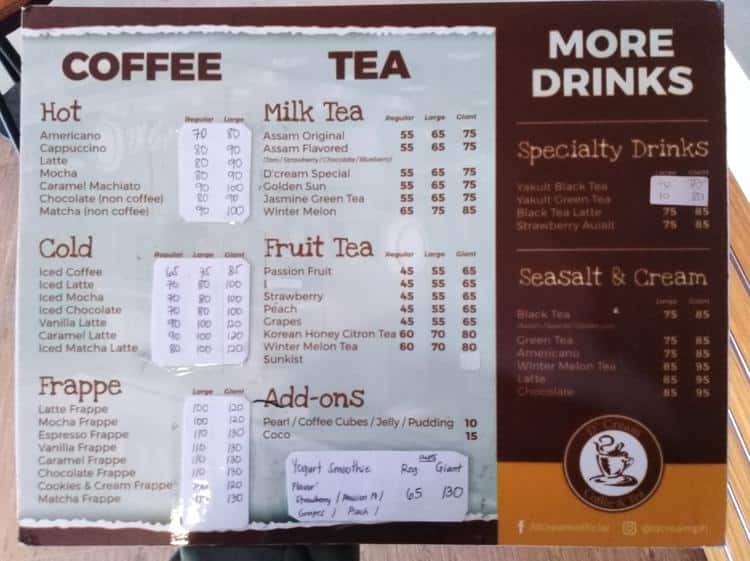 D'Cream Menu, Menu for D'Cream, Sampaloc, Manila Zomato Philippines