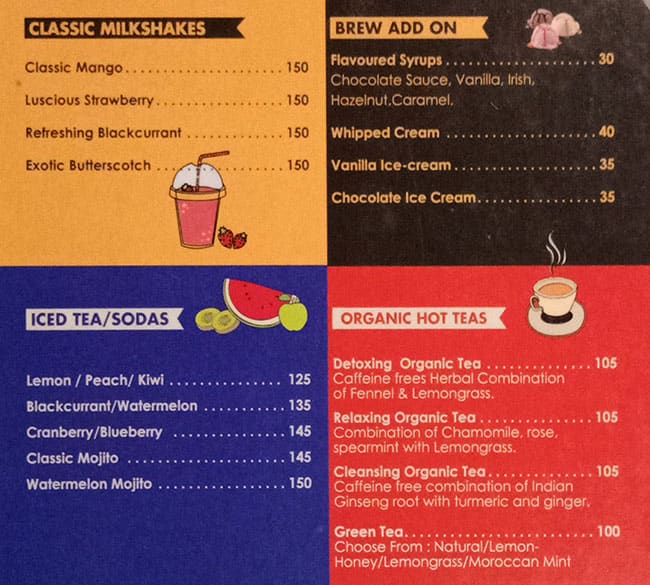 Café Bistro menu
