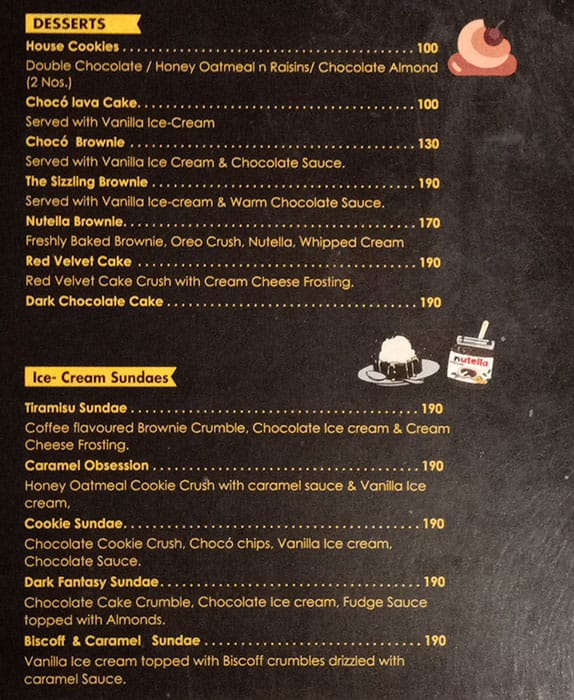 Café Bistro menu