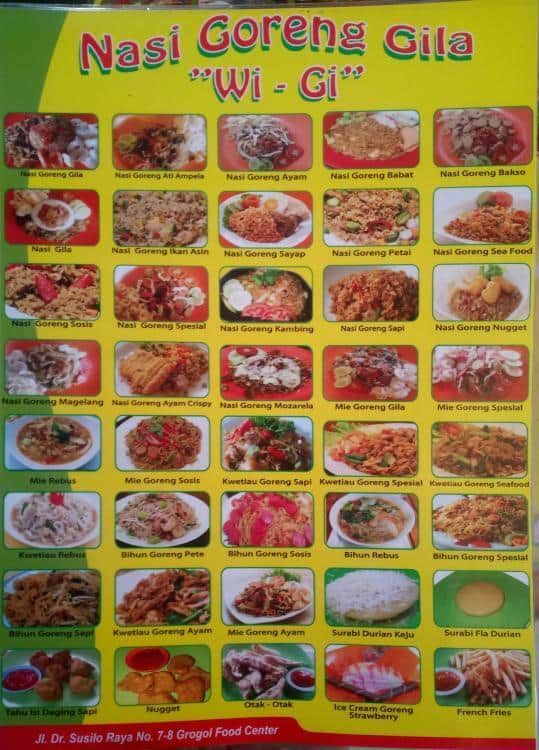 nasi goreng wi gi menu zomato indonesie nasi goreng wi gi grogol menu