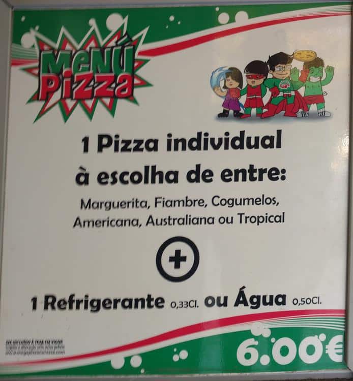 Menu em Pizza Ouressa restaurante, São João das Lampas