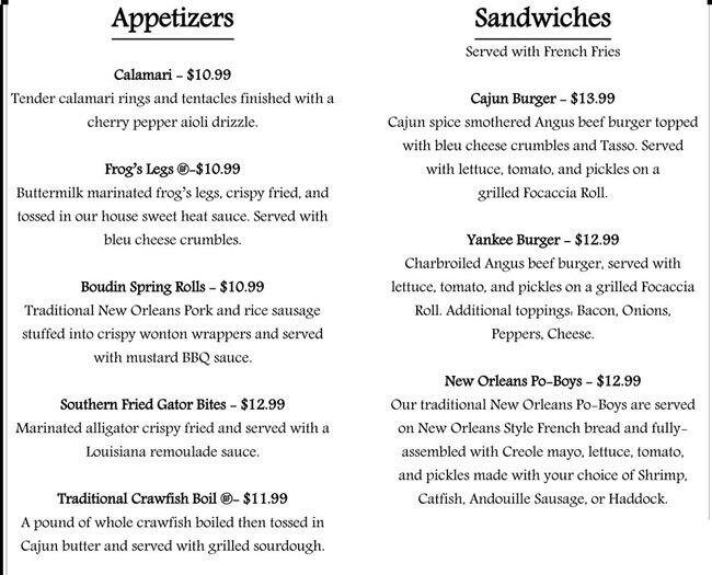 N'awlins Grille & All That Jazz Menu Urbanspoon/Zomato