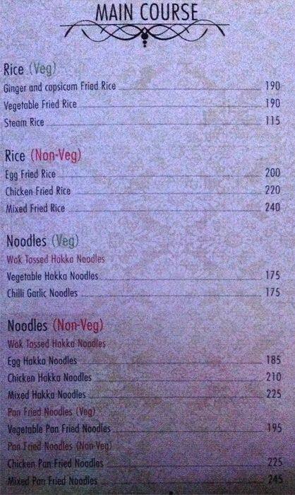 The Silver Oak (Restaurant & Bar) menu