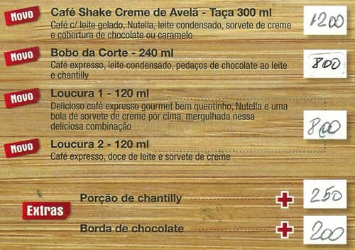 Rei do Mate cardápio