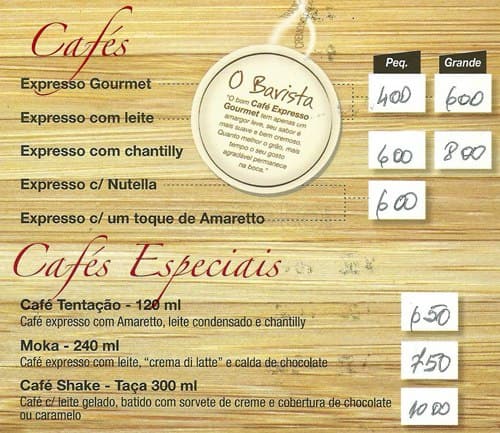 Rei do Mate cardápio