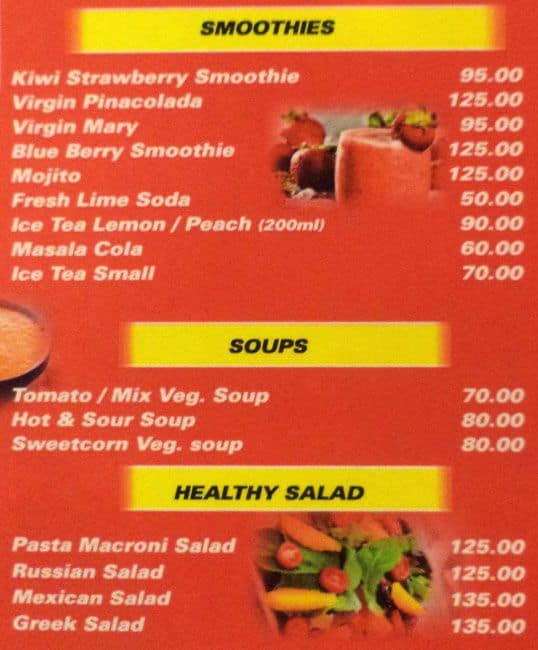 Mamu's Cafe menu