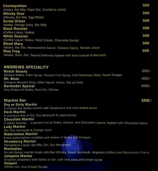 Red Frog Menu Menu at Red frog, Baga