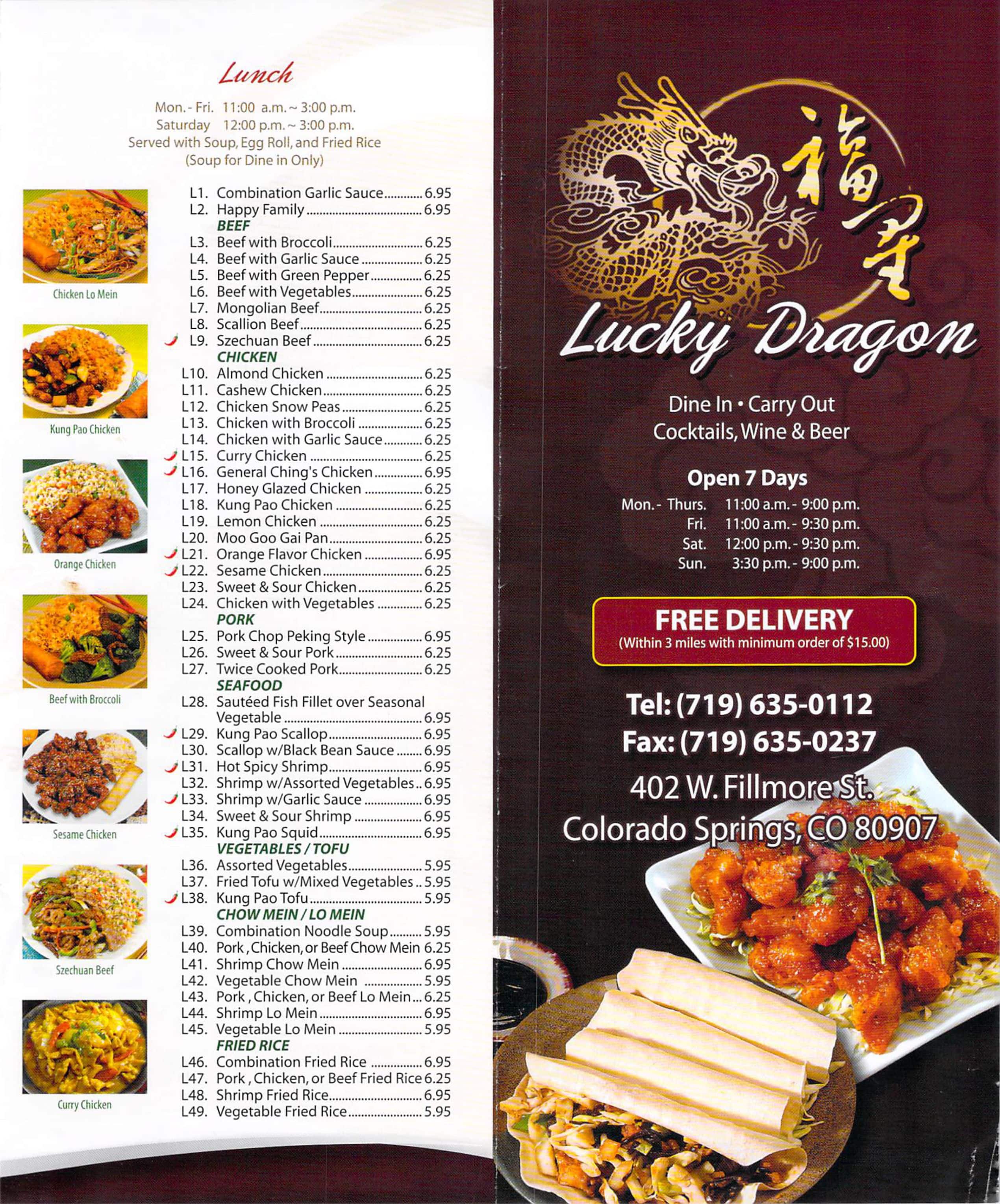 Lucky Dragon Chinese Restaurant Menu - Urbanspoon/Zomato