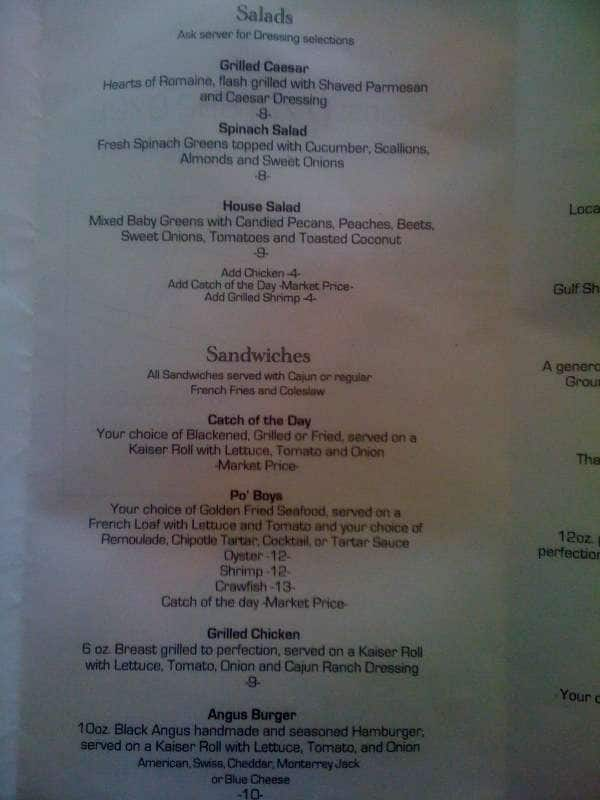 Menu at On The Edge Bar & Grill, Fort Pierce