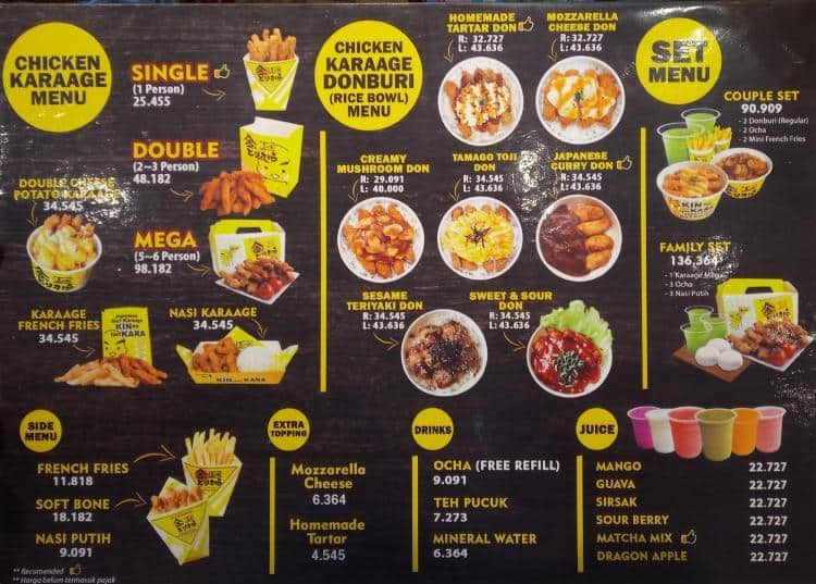 Kin No Torikara Menu, Menu for Kin No Torikara, Serpong, Tangerang ...