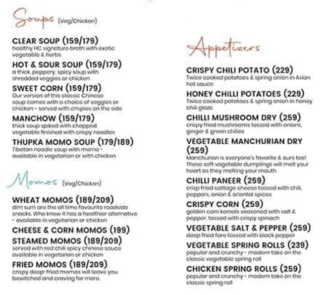 Hudson Chopsticks - Fresh Chinese menu