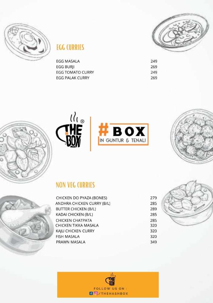 Menu at The Hash Box Restaurant, Tenali