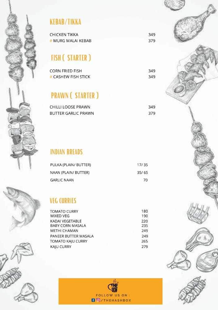 Menu at The Hash Box Restaurant, Tenali