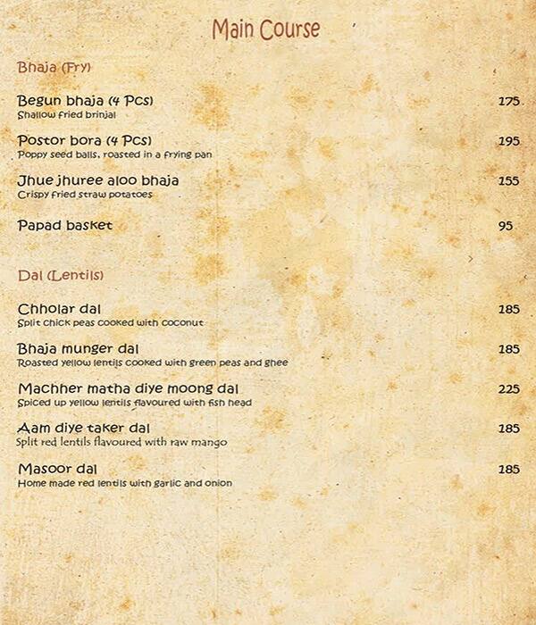 Esplanade menu