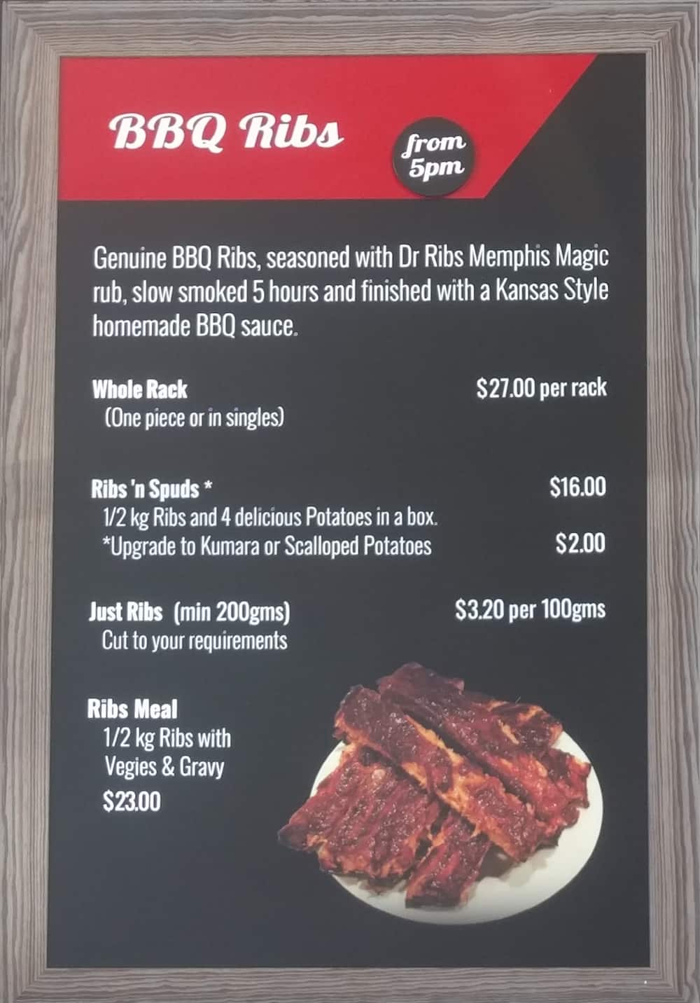 Menu at Rib n Roast restaurant, Silverdale