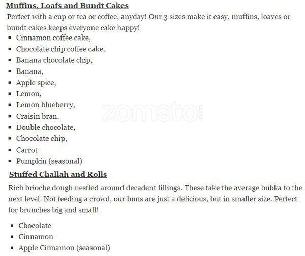 Menu at Whisk Factory desserts, Toronto