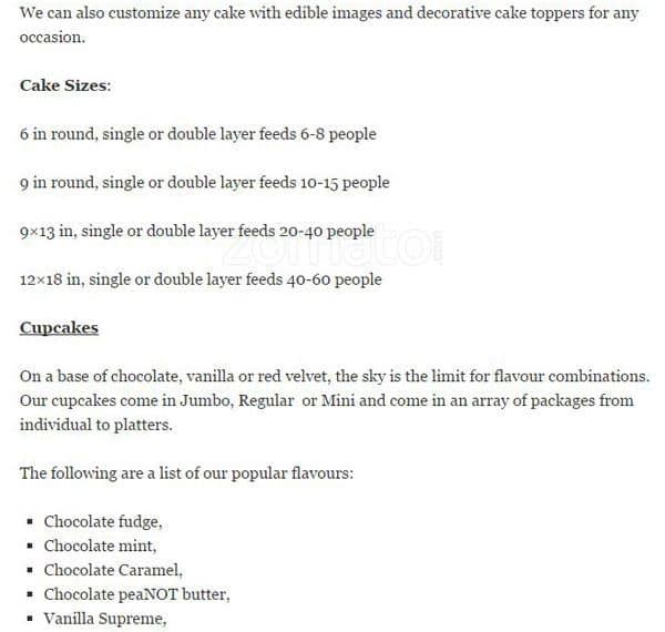 Menu at Whisk Factory desserts, Toronto