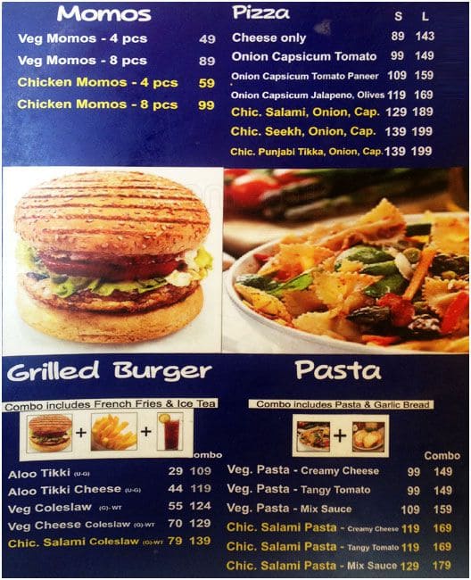 Menu at Grillz, Delhi, M6X4+62C