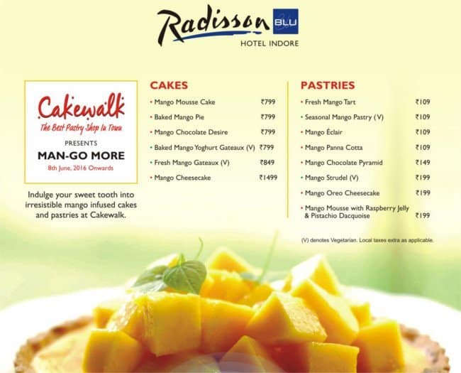 Radisson Blu Rome Breakfast Menu