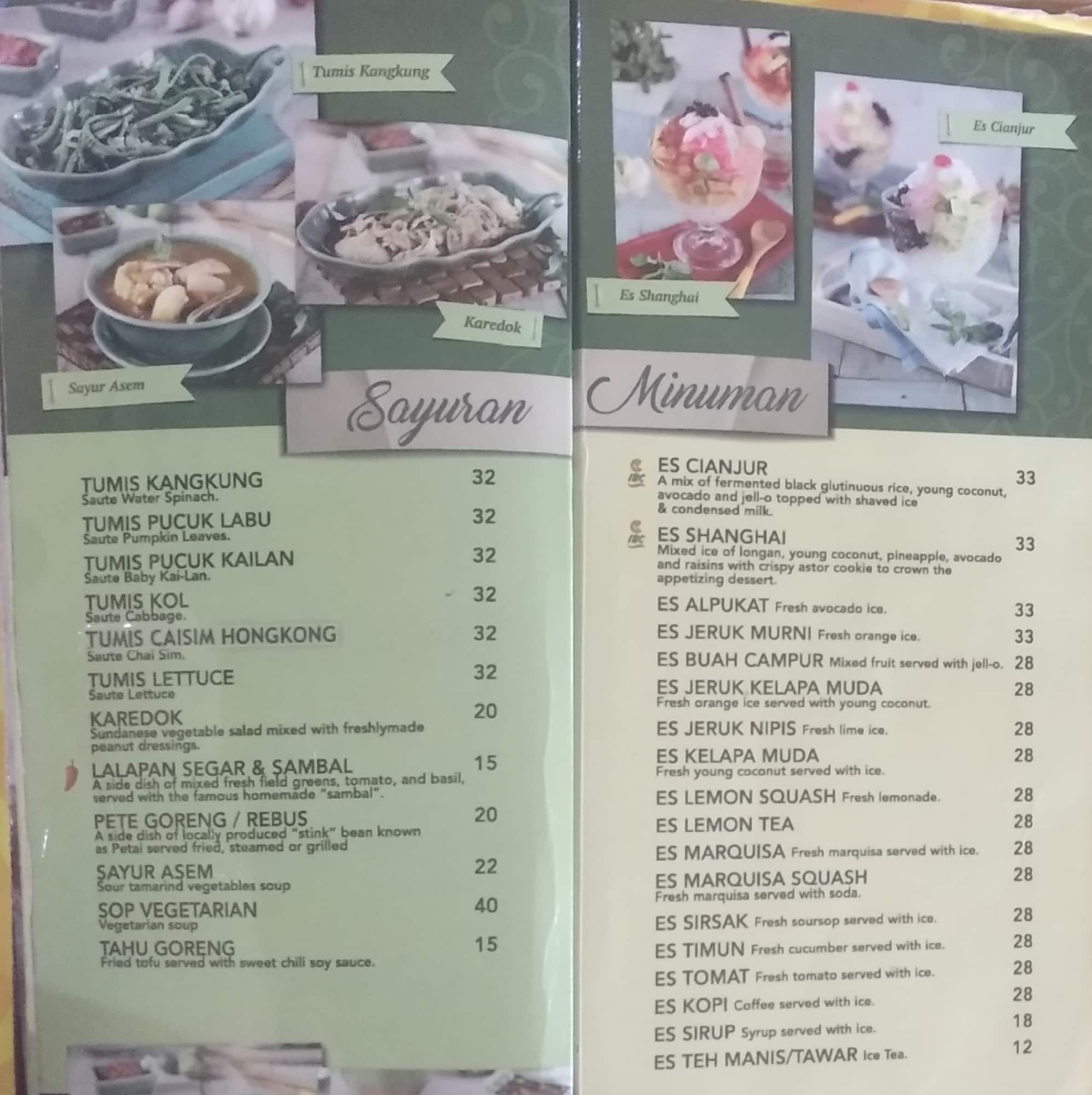 Menu at Ikan Bakar Cianjur restaurant, Denpasar, Jl. Cok Agung Tresna