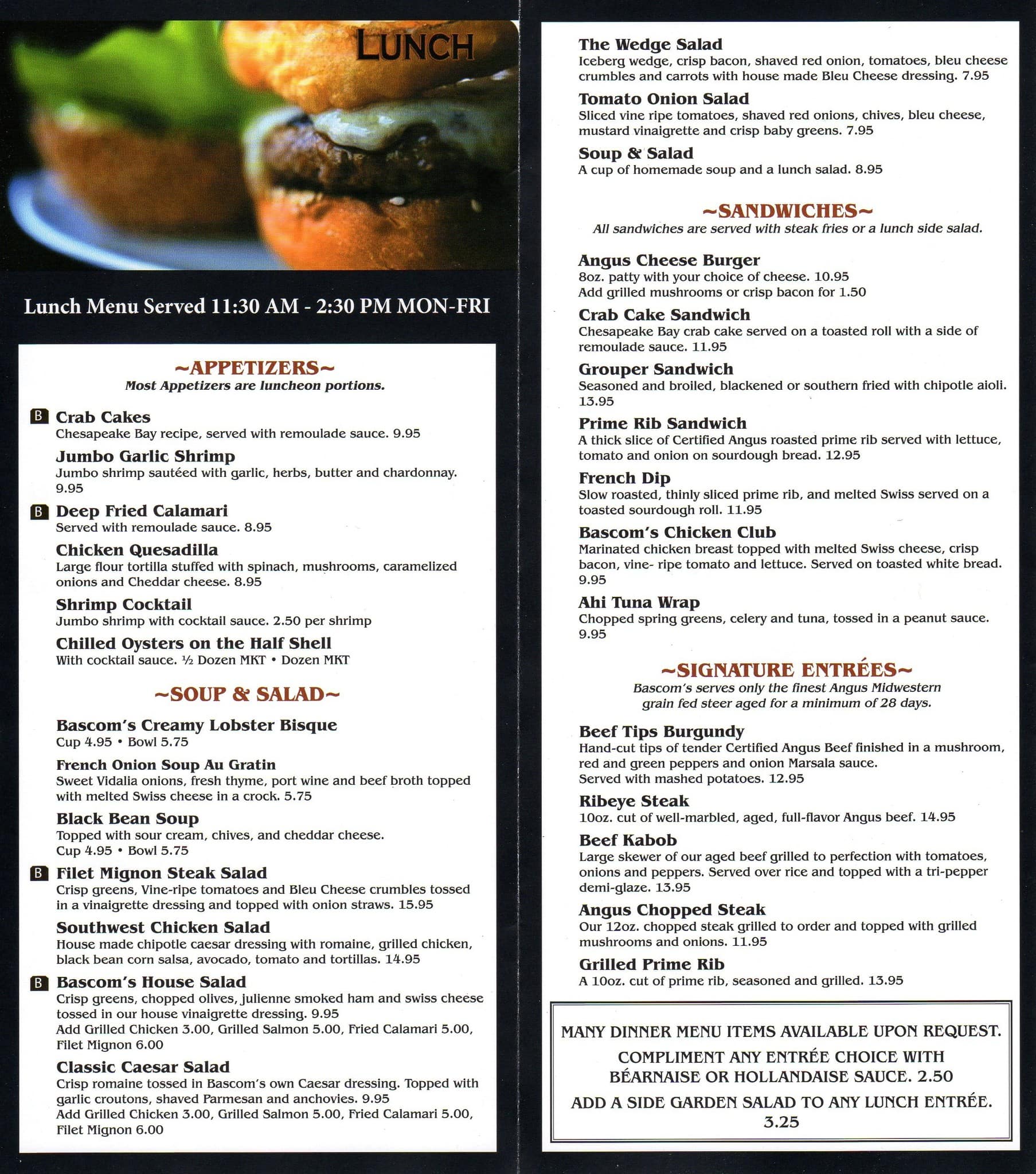 chop house menu