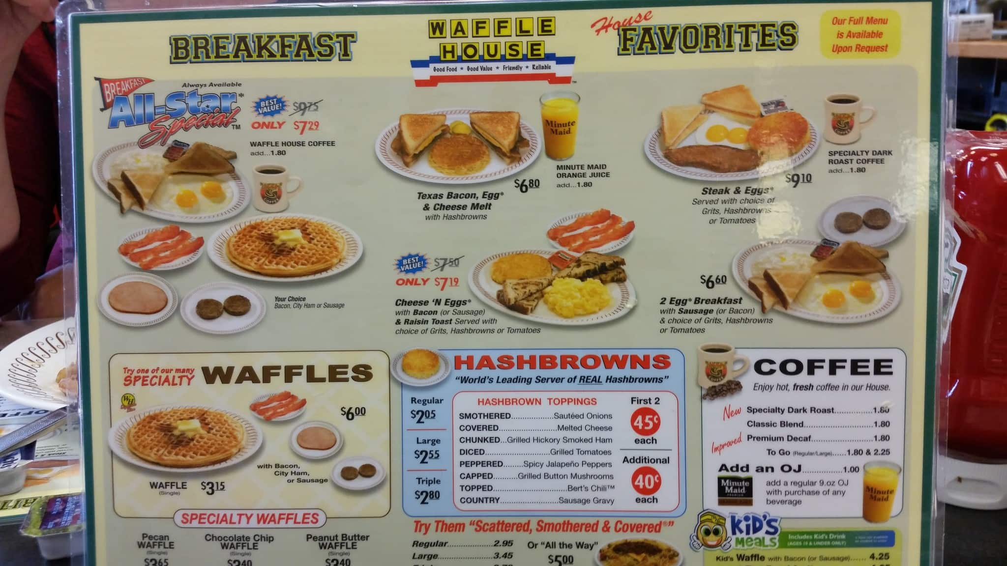 waffle house allergy menu