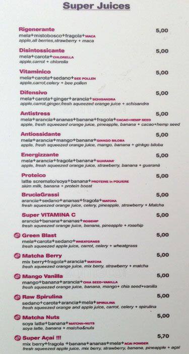 Menu di Juice Bar 