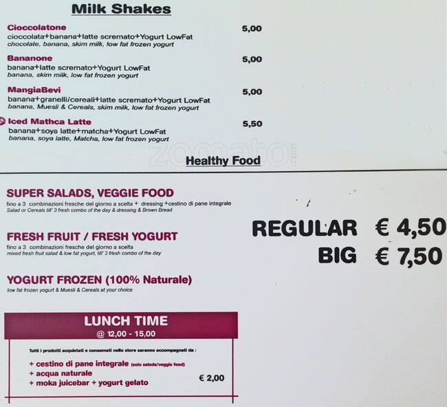 Menu di Juice Bar 