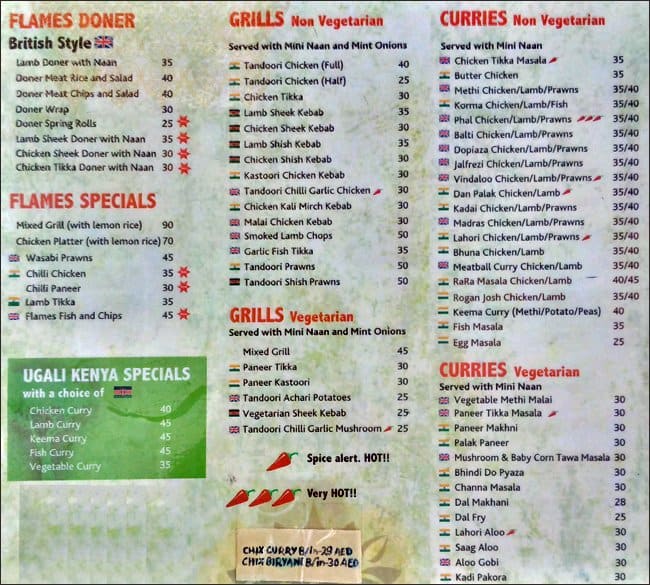 Flames Grills & Curry Menu - Zomato